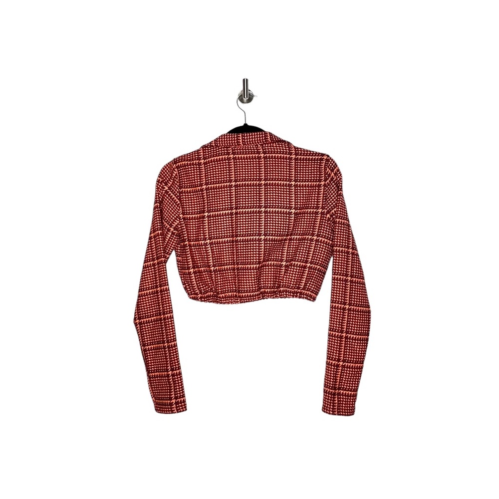 Zara Plaid Crop Top Orange Size Small - Picture 8 of 9